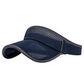 Outdoor Sport Cap Wide Brim UV Protection Breathable Adjustable Baseball Cap for Beach Golf Running Tennis - color: 2#dark Blue