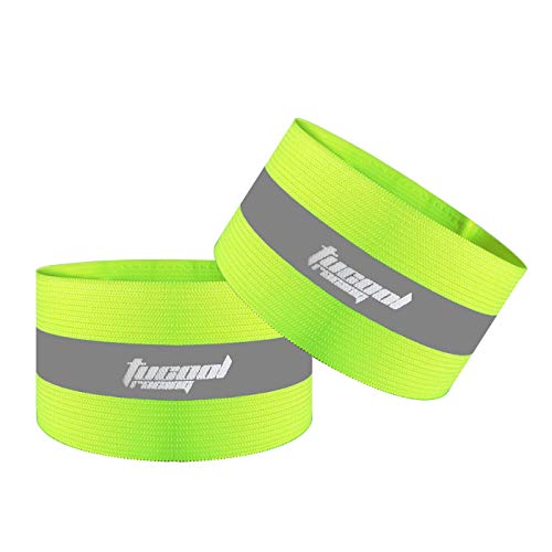Running Reflective Vest Gear with 2 Reflective Bands Adjustable Safety Vests High Visible Reflective Belt Wristbands Straps for Night Running Cycling Dog Walk Jogging (Green)