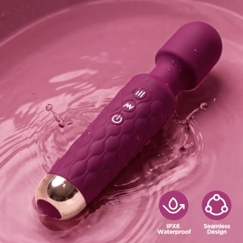 Personal Massager - 4H Max Runtime & Ultra-Quiet - Waterproof - 20 Modes 8 Speeds for Deep Tissue Back Massage, Post-Workout Recovery and Neck Muscle Relaxation(Liverpurple) - color: Liverpurple