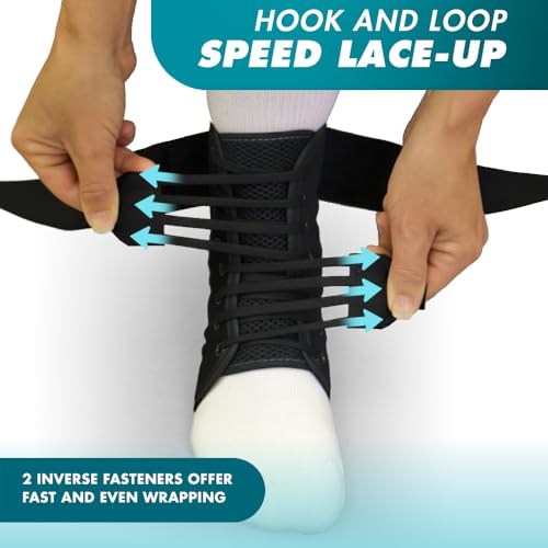 Med Spec ASO Speed Lacer Ankle Stabilizer Brace Sprain Support Black SM - color: Black, size: Small