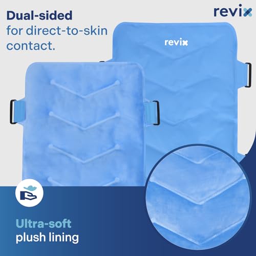 REVIX XXL Full Back Ice Pack Wrap, Large Gel Packs for Injuries Reusable - color: Blue
