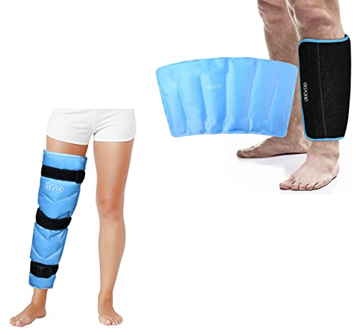 REVIX Large Ice Pack for Injuries Reusable Gel Ice Wrap for Leg and XL Shin Splint Ice Pack for Injuries Gel Cold Pack for Calf and Elbow Pain Relief