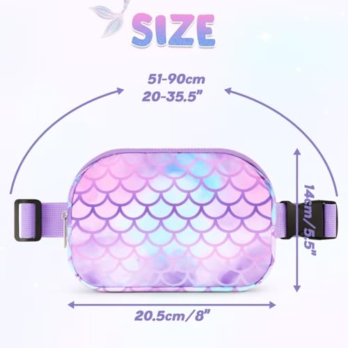 WAWSAM Fanny Pack Kids Belt Bag, Mermaid Crossbody Bag with Adjustable Belt - color: Mermaid