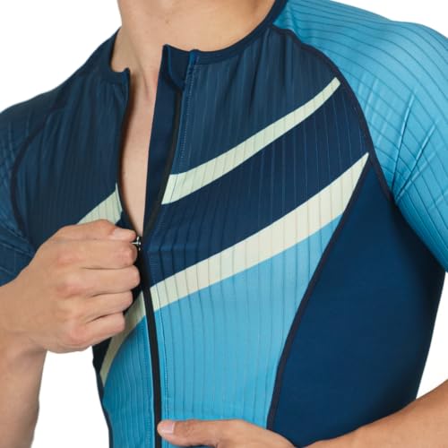 SLS3 Triathlon Suits Mens - Elite Aero Sleeved Trisuit for Swim Bike Run - color: Cobalt, size: Large