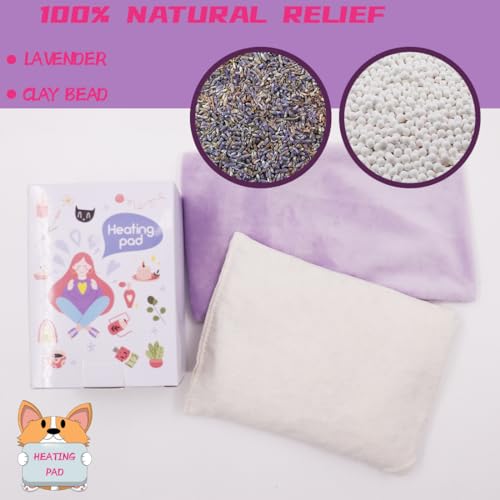Pain Relief Heating Pack, Heating Pad Microwavable, Natural Hot Therapy for Muscle Pain, Joints, Cranps, Neck and Shoulders, Fill up The Heat Storage Clay Sphere - color: Purple