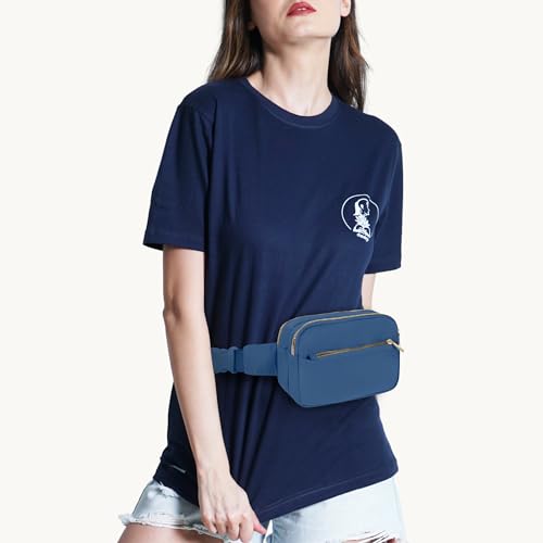 Fashion Fanny Bag-Waist Pack With Adjustable Belt Bag-Unisex Crossbody Pack For Travel Running Hiking-Blue - color: 3-Zipper Blue