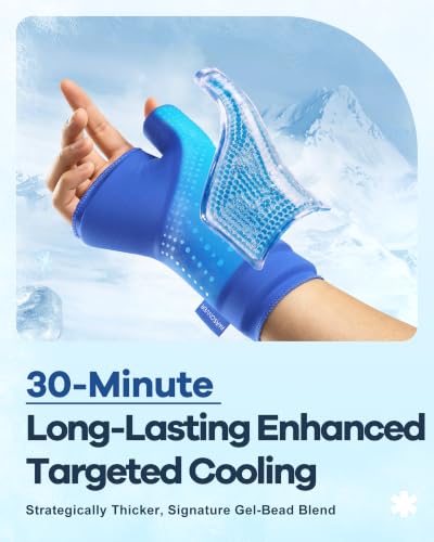 Wrist Thumb Ice Pack Wrap, 30-Min Long-Lasting Enhanced Targeted Cooling - size: M