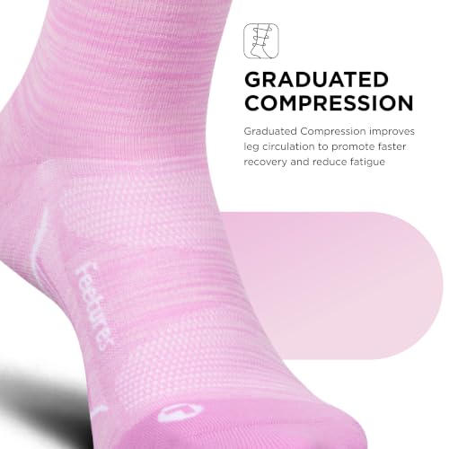 Feetures Compression Knee High Socks - Graduated Compression Socks for Women & Men - (1 Pair) - color: Rose Quartz (1 Pair), size: Medium