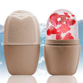 XHJRI Ice Face Roller Massager,Ice Cube Roller for Face, Eyes and Neck Naturally Conditioning and Skin Care,De-Puff Eye Bags,Reduce Migraine Pain,Reusable Massage Silicone Ice Mold (New Coffee) - color: New Coffee
