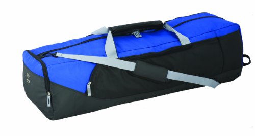 Champion Sports Lacrosse Equipment Bag – Heavy-Duty Nylon, Stick Compartment, Waterproof Bottom, Adjustable Strap, 44x15x13in - color: Blue