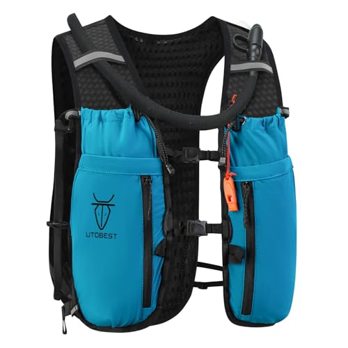 UTOBEST Running Vest Lightweight Hydration Pack 10L UTR110 - color: Blue (with 2L Bladder), size: SM (Chest Size:30-35inch)