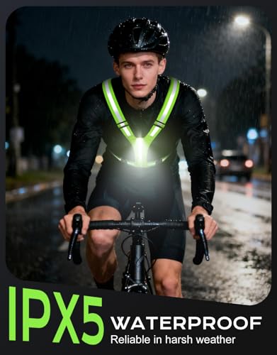 Cuvccn LED Reflective Vest Super Bright Lighting, Running Light for Runners