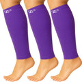 Zeta Wear Plus Size Calf Compression Sleeves for Women and Men, Wide Calf Footless 15-19 mmHg, 2XL-6XL - color: 3 Pair - Purple, size: 2XL