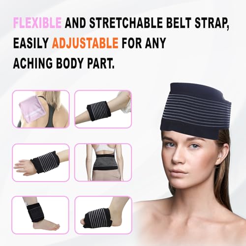Pallesen Ice Packs for Injuries Reusable, Knee Ice Pack Wrap,Reusable Gel Hot Pack & Cold Pack Compress for Pain Relief,Rehabilitation, Flexible Therapy, for Knee, Back, Neck, Wrist, Ankle Pink - color: Pink