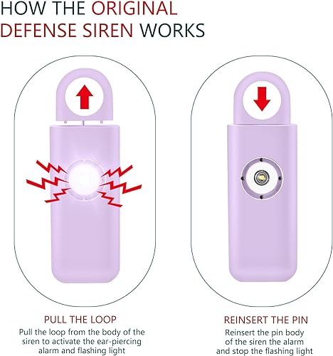 Personal Safety Alarm for Women – Superior Loud Siren & SOS Strobe - color: Purple