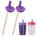 Silicone Bite Valve & Straws Parts for Owala Kids 12/15oz Bottle - color: Purple