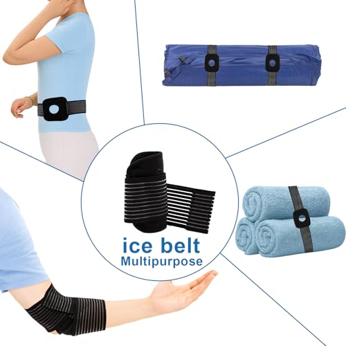 4 Pcs Ice Pack Strap, Adjustable Support Wrap, Ice Pack Wrap Extender Straps, Multipurpose Elastic Hook and Loop Extension Strap, Ice Bag Strap for Wrists, Arms, Waists, Knees Ice Belt, 41 Inches