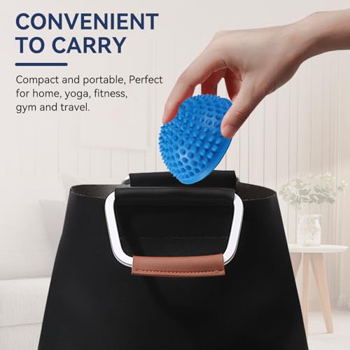 Agatige Foot Massage Ball, Half Round PVC Spiky Foot Wakers Balance Therapy Dome Trigger Point Ball Feet Massage Roller for Yoga Fitness Exercise Gym Massager (Blue) - color: Blue