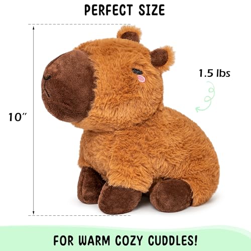 Happy Fuel Capybara Microwavable & Weighted Stuffed Animals -1.5 Lbs Unscented Heating Pad for Period Cramps Pain Relief and Anxiety, Cute Capybara Plush Toys Gifts for Women Girls Adults and Kids - color: Capybara