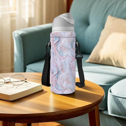 RICHEN Neoprene Water Bottle Carrier Bag with Adjustable Shoulder Strap,Insulated Water Bottle Cover for Stainless Steel/Glass/Plastic Bottles - color: BC-60, size: 750ml
