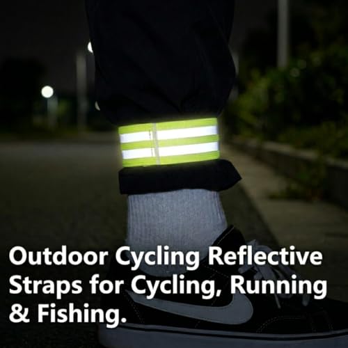 Reflective Bands 2 Pack High Visibility Adjustable Wrist Ankle Arm Leg Straps for Running Cycling - color: GREEN, size: One Size