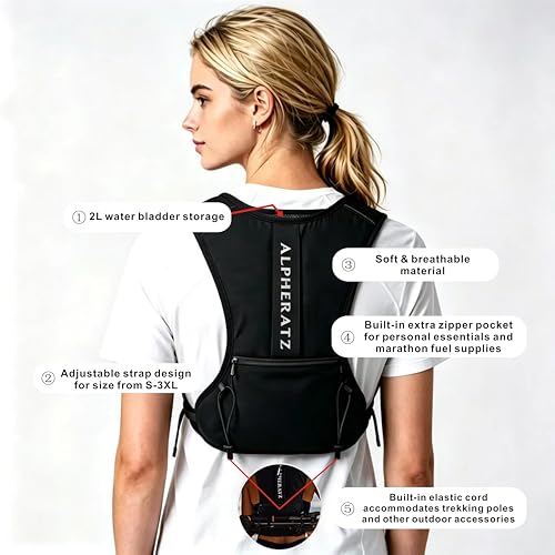 Alpheratz Running Vest for Runners, Hydration Compatible, Multiple Pockets, Adjustable - Long Distance & Marathon Running Vest