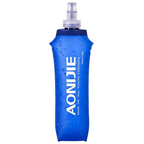 Azarxis TPU Soft Flask Collapsible Water Bottles BPA-Free 250ml 350ml 500ml for Hydration Vest Pack Running Hiking Cycling Climbing - color: 500ml / 16.9oz