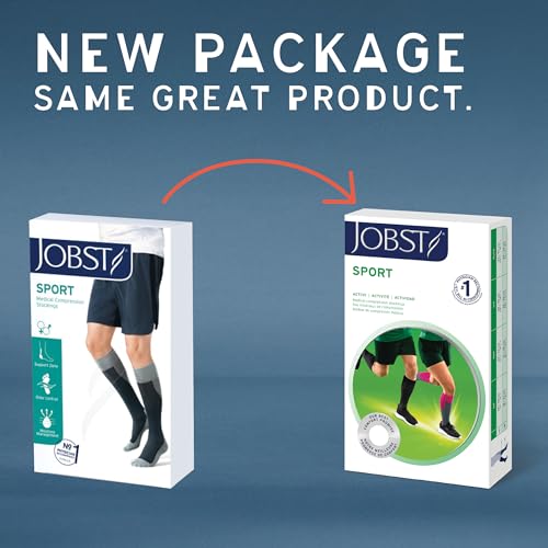 JOBST Sport Knee High 15-20 mmHg Compression Socks, Pink/Grey, Large - color: Pink/Grey, size: Large (1 Pair)