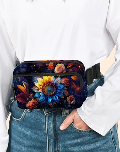 Sunflower Fanny Pack Fashion Belt Bag Lightweight Waist Pouch with Adjustable Strap Mini Crossbody Bags for Women Travel Sports Running - color: Dark Yellow