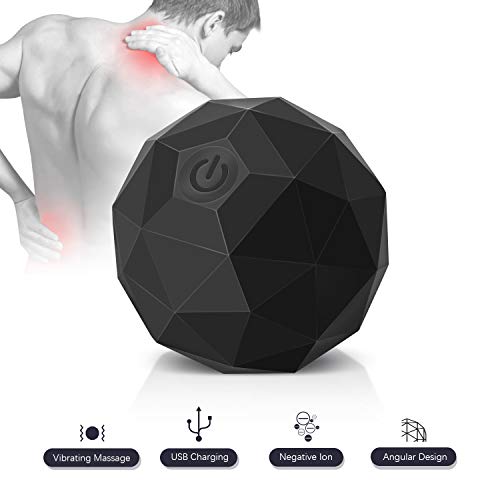 Electric Vibrating Massage Ball, 2-Speed Fitness Yoga Pilates Physical Therapy Massage Roller to Fight Sore Muscles,Washable Negative Ion Vibration Massages ball for Muscle Recovery,Myofascial Release