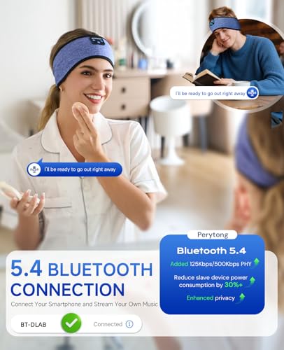 Sleep Headphones | Bluetooth 5.4 Headband | Wireless Earbuds Earphones Sweat Resistant with Ultra-Thin HD Stereo Speaker, Headphone Band for Side Sleepers Workout Running Tech Gadgets Unique Gifts - color: HB DarkBlue