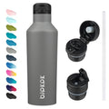 BJPKPK 25oz Insulated Thermal Water Bottle, Straw & Handle, Stainless Steel - color: Gray, size: 25 Ounces
