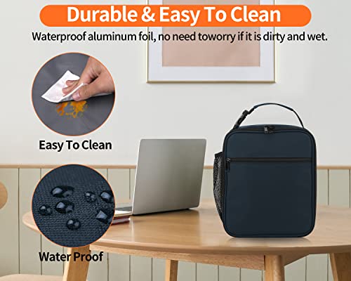 ZM-YOUTOO Lunch Box for Men - Reusable Lunch Bag Men Adult Women- Insulated Small LunchBox - color: Navy Blue