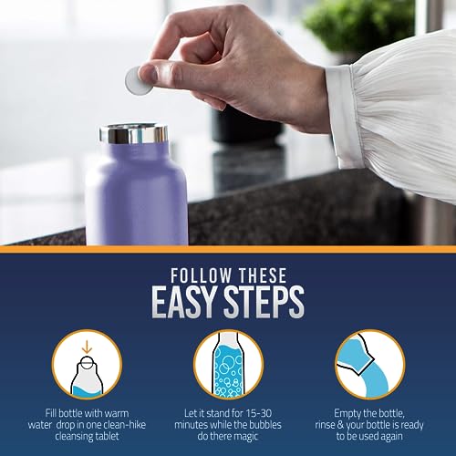 CleanHike Water Bottle Cleaning Tablets for Tumblers, 30 Ct, No Scrub - size: 30 Count (Pack of 1)
