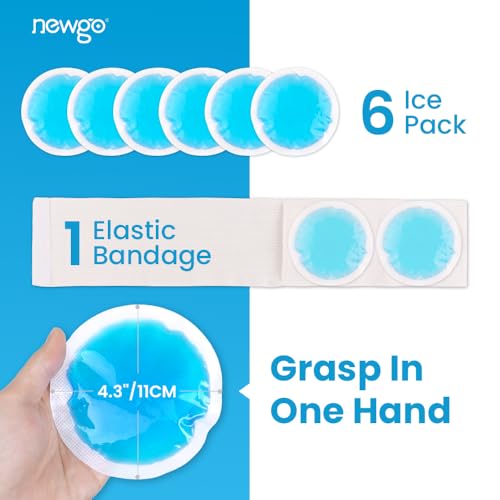 NEWGO Small Ice Packs for Injuries Reusable with Cloth Backing, 6 Packs - color: Blue - 6 Pack
