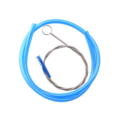 J.CARP High Flow Replacement Tube, with Tube Cleaner Brush, for Hydration Reservoirs - color: Blue Tube with Long Brush