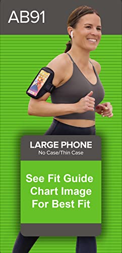 Tune Belt AB91 Running Armband + Extender – No-Slip Holder for Large Phone - color: Black Plus