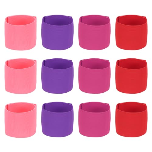 Soccer Captain Armband Elastic Wrist Arm Bands Adjustable Player Team Leader Anti-Slip Badge Sports Accessories - color: Berry Mix