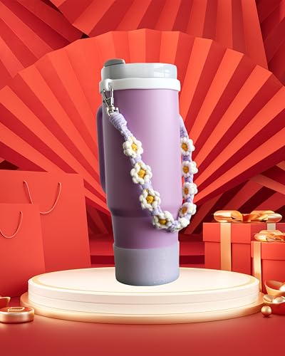 Outman Sport Water Bottle Handle Strap Holder Sling Cup Handle - color: Daisy Purple