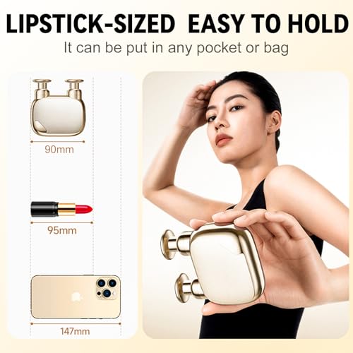 Double Head Mini Massage Gun,Portable Percussion Deep Tissues Muscle Massager,Compact Handheld Massager for Muscle Fatigue Relief, Home/Office/Travel,Gifts for Men Women,Gold - color: Gold