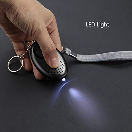 Personal Alarm for Women, 10Pcs 140dB Self Defense Keychain LED Light - color: Black & White