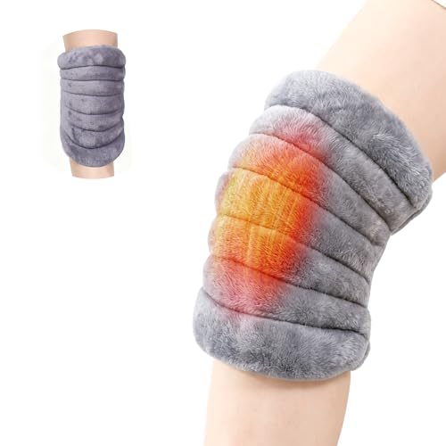 Microwave Heating Pad for Knees, Microwavable Heated Knee Wrap for Arthritis & Joint Stiffness, Warm Compression for Knee Pain Relief, Flaxseed Filled, Adjustable, for Men Women