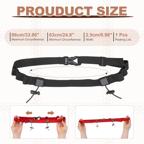 Bib Belt, Race Belt Triathlon Running Number Holder Elastic Comfortable with 6 Gel Loops, Sport Race Bib Holder 1Pcs, Black for Runners/Marathon/Cycling - color: Black