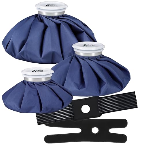 Ice Bags Set of 3 with Straps, Reusable Hot & Cold Packs