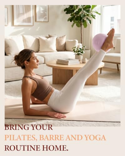 Trideer 9 Inch Pilates Ball with Inflation Straw, Small Exercise Yoga Ball - color: Mauve Mist