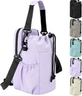 Water Bottle Holder with Strap, 32/40oz Insulation Water Bottle Carrier Bag with Phone Pocket, Water Bottle Sling Bag Crossbody Water Bottle Holder for Hiking Walking - color: Purple