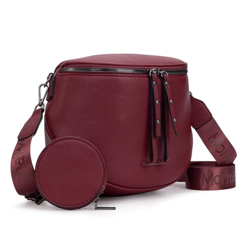 Montana West Crossbody Bag for Women, Vegan Leather Bum Bag with Coin Purse - color: Burgundy