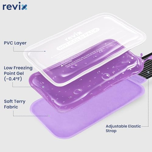 REVIX Ice Packs for Injuries Reusable, 2 Pack Hot & Cold Gel Packs, Large - color: Purple, size: Large 12 x 6 Inch