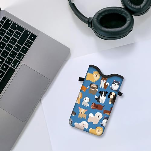 Men Women Phone Sleeve Pouch Case Bag with Crossbody Strap/Neck Lanyard for iPhone 17/16/15 Pro Max, Air, 16/15 Plus, 16e; Blue - color: Blue
