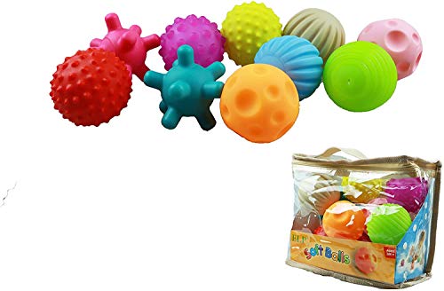 Sensory Balls for Toddlers 1-3, 10PCS Soft Textured Balls - color: Rainbow Sensory Balls